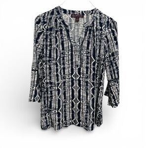 Gloria Vanderbilt Navy and White Tunic